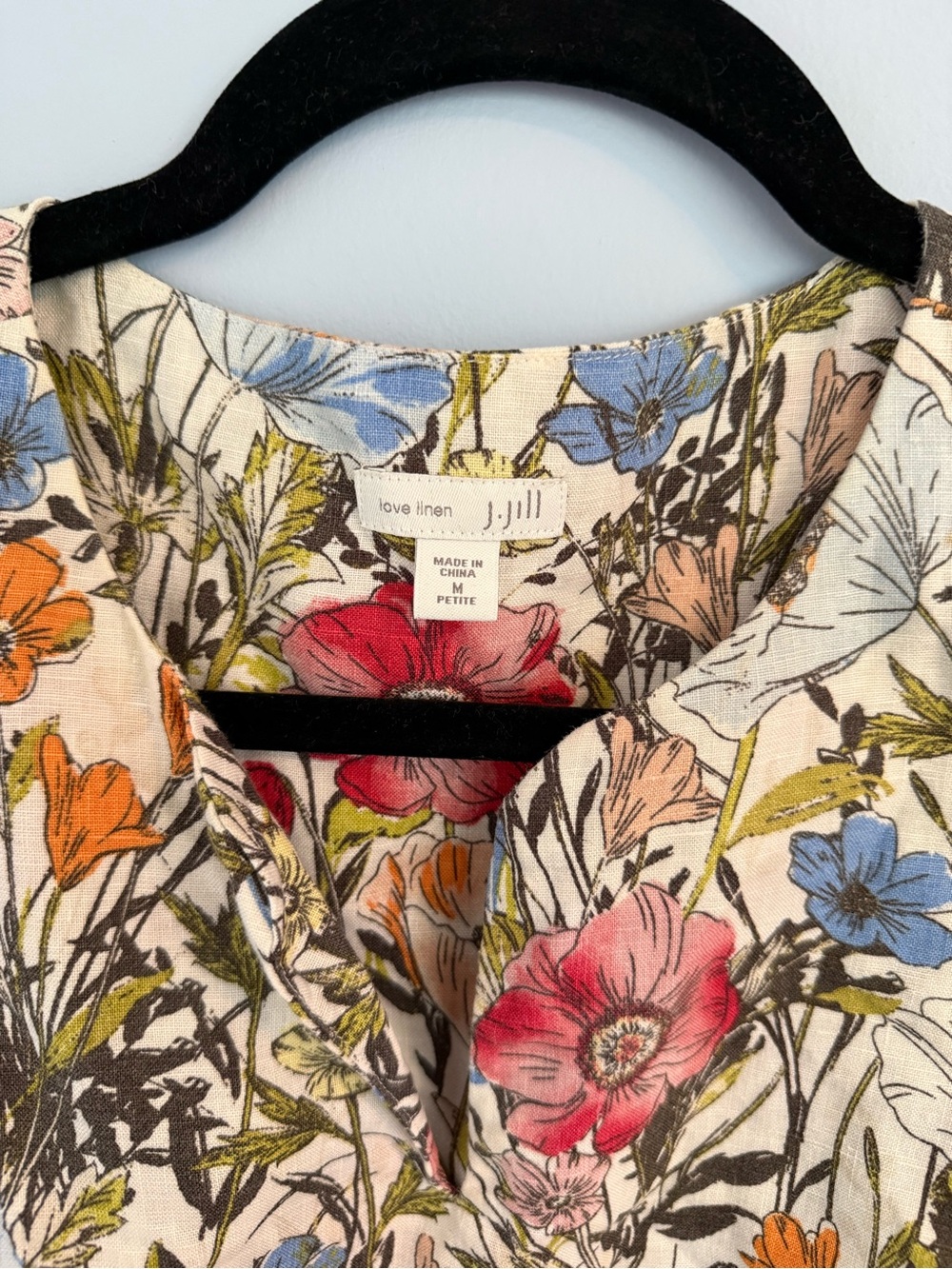 J.Jill Love Linen Floral Sleeveless 100% Linen Dress Pockets M - Picture 3 of 6